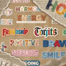 10 Sheets/Bag Sticker Pack, Weaving Words Series English Letter Theme Stickers, Scrapbook Supplies Notebook Accessories, For Decorating Cards, Photo Frames, Computers, Phone Cases, Water Bottles, Junk Journals, Pencil Cases, Suitcases, Desktop Decoration Stickers - Sticker - View 6