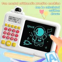 Early Childhood Education Learning Machine, LCD Screen, Oral Arithmetic Calculator, Eye Protection, Cartoon Design, Multifunctional Intelligent Oral Calculator - White - View 5