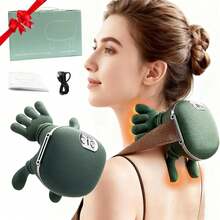 USB Rechargeable Neck And Shoulder Heating Massager, Electric Massage Device, Portable Acupressure Neck Shoulder Back Massager, Trapezius Muscle Massager, Human Hand Simulation Design, Deep Kneading Massage For Shoulders And Legs - Multicolor - View 12