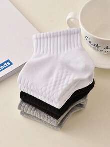 Men's Ankle Socks, 3/5 Pairs Of Breathable Sports Low-Top Slim Style Made Of Polyester Fiber, Available In Multiple Colors - Multicolor - View 3