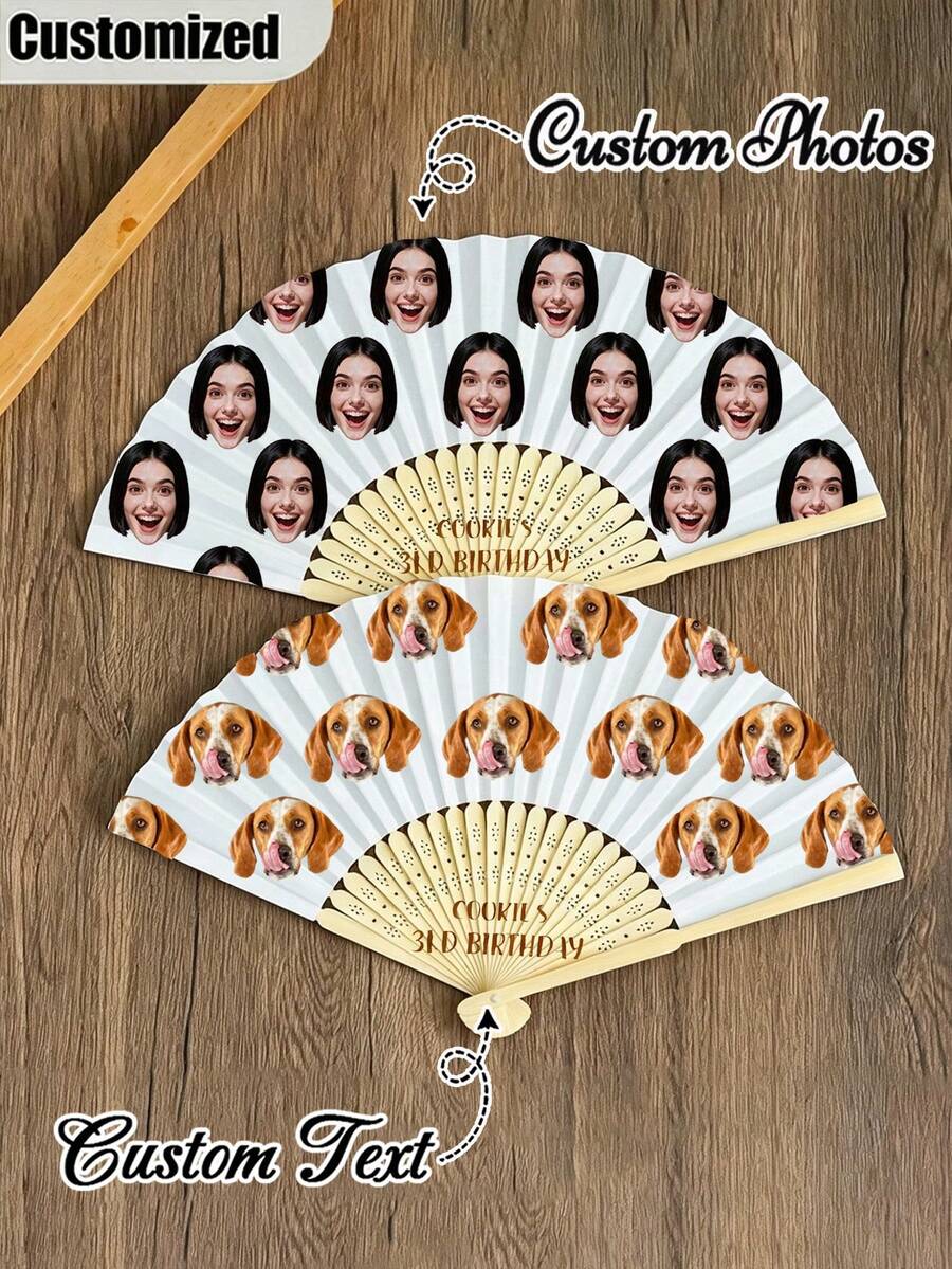 客製化姓名 Logo 婚禮扇，經典 DIY 扇，時尚且獨特，適合送給女朋友、家人、媽媽、朋友、寵物的理想禮物，適用於畢業典禮、婚禮