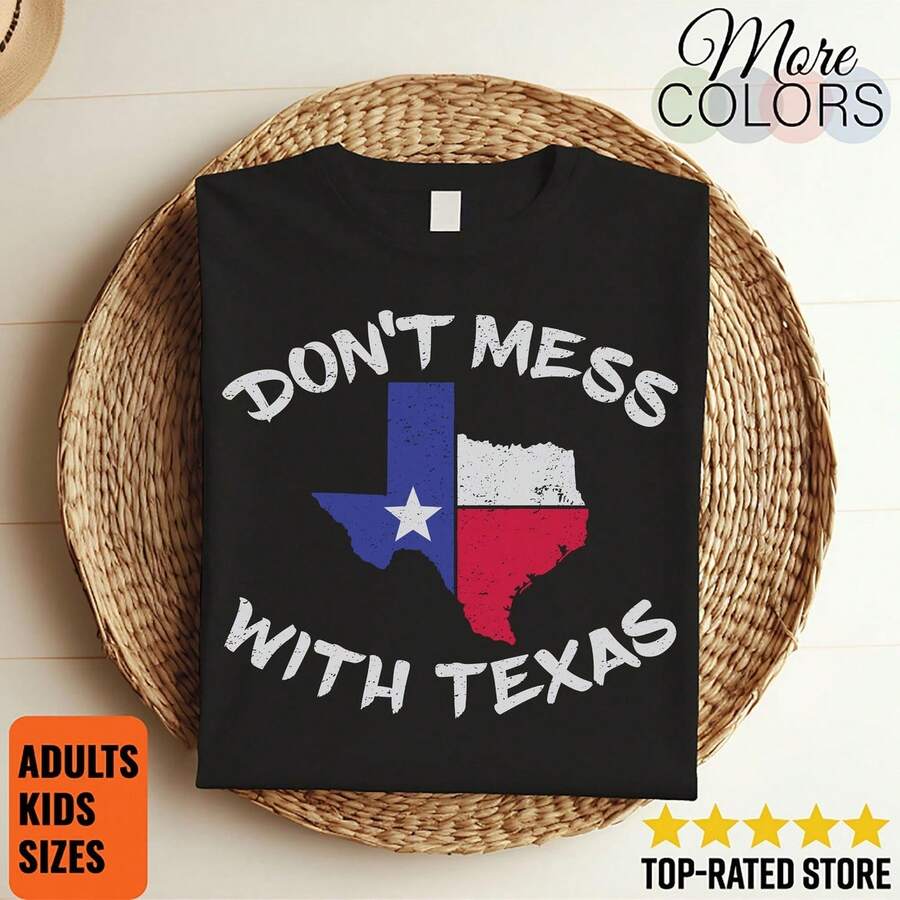 Don't Mess With Vintage Texas State Map F1lag TShirt, Pride Proud D1ALLAS Houston Austin San Antonio El Paso Fort Worth Travel Unique Gift, - Negro - Ver 1
