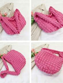 Soft Large-Capacity Women's Shoulder Bag, Lightweight And Versatile New Pleated Cloud Bag, Stylish Tote Design Suitable For Everyday Shopping. - Multicolor - View 9
