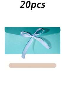 20pcs Colorful Envelopes, Creative Premium European Style Envelopes With Bow, Thickened Pearl Paper, Long Envelopes - Regular Model - View 13