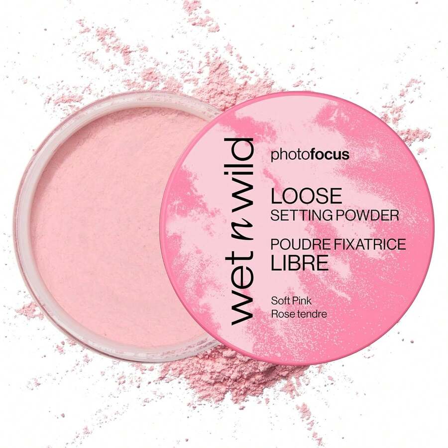 Wet N Wild Photo Focus Loose Baking Setting Powder, Highlighter Makeup, Fair To Medium & Tan Skin Tones - Translucent-Father's Day - Soft Pink - View 1