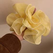 1件/2件法式緞面荷葉邊蘑菇邊髮圈，新款簡約優雅彈性髮圈，女性四季通用髮飾 - 彩色 - 查看 14