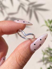 1pc Minimalist Mountain-Shaped 925 Sterling Silver Ring, Elegant Jewelry, Party/Birthday Gift, Dating Essential - Ring - View 3