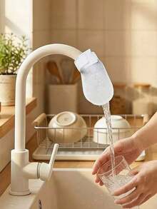 10pcs Faucet Filter Cotton Bags Anti-Splash Thickened Filter Mesh, Disposable Tap Water Spring Water Groundwater Rust And Impurity Removal Filter Mesh, Thickened Universal Faucet Filter Cotton Kitchen Cleaning Tool - View 3