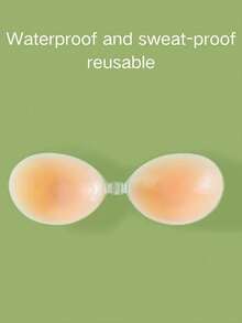 Thickened Silicone Push-Up Invisible Bra Pads, Thickened Cup Design For Small Breasts To Easily Enhance Size, High-Adhesion Silicone Fits Skin Firmly Without Slipping, Seamless And Skin-Friendly To Prevent Exposure And Nipple Show, Soft Breathable And Washable For Repeated Use, Suitable For Wedding Dresses, Evening Gowns, Strapless Backless Outfits, Swimwear, Daily Dating And Vacation Invisible Breast Pads - Apricot - View 10