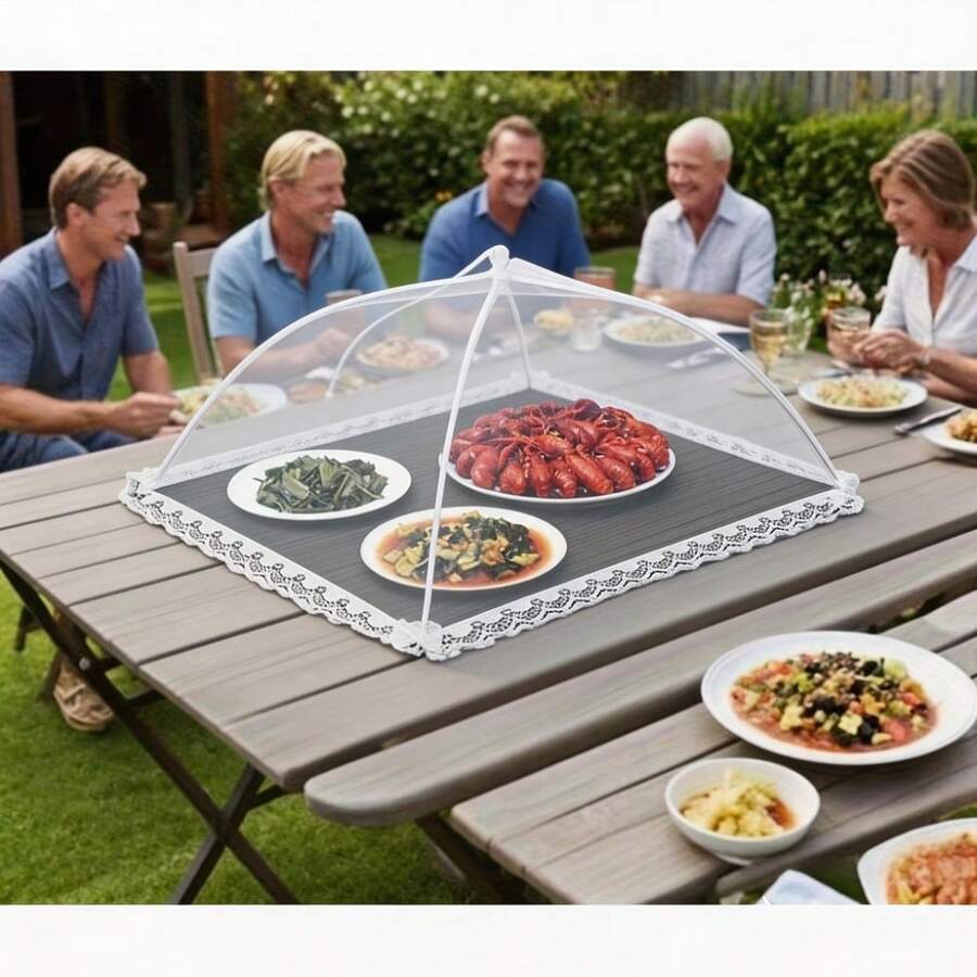 可折疊網狀食物遮蓋帳篷 40x60cm,可收納細網食物罩,防蠅防蟲,適合野餐、燒烤、露營、派對,便攜式戶外食物遮蓋罩,易清洗可重複使用 - 彩色 - 查看 1