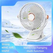 Rechargeable Desktop Portable Wireless Fan With LED Light And Clip, Home Use Electric Fan, 800mAh - Clip-on - View 11