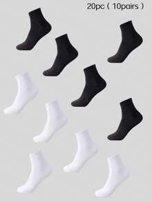 30/20/10/6/4/2/2-Pack Sports Comfortable Soft Moisture-Wicking Breathable Antibacterial Fitness Socks Unisex Solid Color Ankle Socks Sweat-Absorbing Odor-Resistant Elastic Soft Athletic Socks - Multicolor - View 6