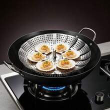 1 Piece - Extendable Stainless Steel Steamer Basket - Foldable And Adjustable Vegetable Steamer Basket, Drain Basket, Suitable For Most Cookware, Ideal For Cooking Pasta, Vegetables, And Seafood, Suitable For Everyday Household Steaming Preparation. - View 4