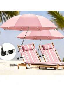 With Clips - Open Diameter Is 106cm. This Is A Clip-Type Sunshade Umbrella Suitable For Camping, Fishing, And Outdoor Chairs - Provides UV Protection - Very Suitable For Beaches, Courtyards, Stadiums, Campers, Fishermen, And Beach Enthusiasts - A - View 4