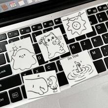 1pc "I'm Fine" Funny Sarcastic Metal Sticker - Waterproof Glossy Paper Laptop Sticker, Humorous "I'm Fine" Design, Easy To Peel And Stick, Suitable For DIY Tech Accessories (Single Use) - Silver - View 4