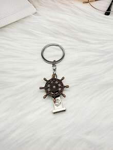Vintage Keychain Pendant Gift Nautical Steering Wheel Keychain Moving Steering Wheel - Ship's Wheel Keychain - View 4
