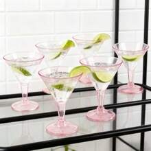 1/4/8/12/20pcs Elegant Pink Martini Glasses - Perfect For Cocktails, Champagne, Desserts And More - Ideal For Weddings, Parties, Coffee Shops And Various Events. Glass, Suitable For Halloween, Thanksgiving, Christmas, Carnival, Home, Restaurant, Party, Celebration, Office And More. - View 1
