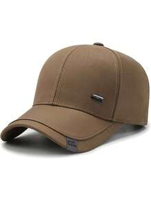1 pieza Gorra de béisbol de unicolor, unisex, diseño cosido, gorra de camionero, gorra de sol casual y sencilla de moda, adecuada como regalo para papá/mamá, disponible en 4 colores: caqui, negro, gris oscuro, azul oscuro - Multicolor - Ver 2