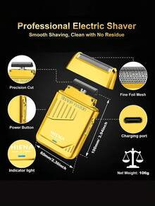 HIENA Professional Electric Hair Clipper Set Of 3pcs, Suitable For Beard And Hair Trimming, Wireless Design, Supports USB Charging, Multi-Purpose Gold Set For Home Or Travel - An Ideal Gift For Men On Father's Day, Suitable For Daily Beauty Occasions - View 3