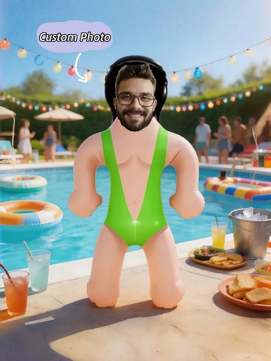 1pc Personalized Inflatable Blow-Up Man, Customized With Your Face, Funny Single Women Party, Bride Gift, Inflatable Man, Wedding Favor, Special Occasion