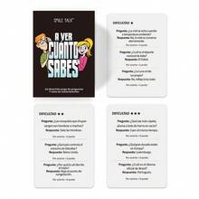 SMILE TALK Kartu Kuis Trivia Bahasa Spanyol, 3 Mode Permainan, Permainan Kartu Edukatif untuk Belajar, Permainan Papan Interaktif untuk Memecah Kebekuan Pesta Keluarga, Hadiah Sempurna untuk Natal, Halloween, Valentine, Thanksgiving, Ulang Tahun, 50 Kartu - Hitam - View 9