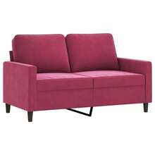 vidaXL 3-Piece Sofa Set, Armchair, Couch With Cushions And Footstool, Living Room Sofa With Armrests, Designer Sofa Set, Upholstered Furniture, Wine Red Velvet - Burgundy - View 6