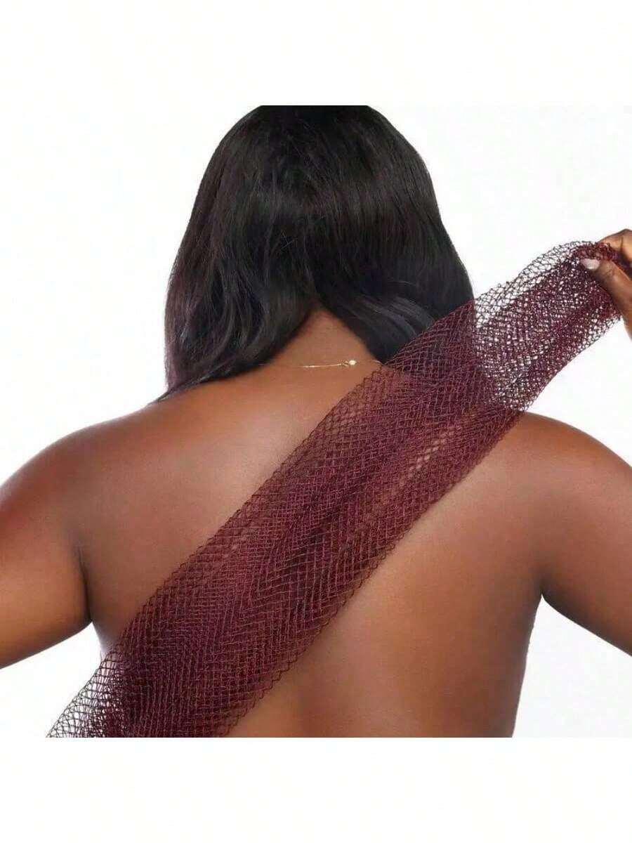 1 pieza Esponja de baño de malla africana, esponja de baño exfoliante duradera unisex, extensible hasta 66 pulgadas, para exfoliar el Body, deja la piel suave - Ver 1