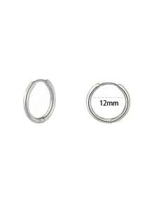 1 Pair Silver Earring Hoops For Pierced Ears And Cartilage, Simple And Beautiful, Suitable For Men And Women, 8mm/10mm/12mm - Silver - View 9