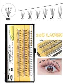 60 Clusters DIY Eyelash Extensions 10D Natural Lashes Volume Individual Eyelashes Extensions Lash Clusters DIY At Home Eyelash Clusters Fake Lashes Makeup Tools - C - View 7