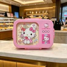 SANRIO 三麗鷗可愛分格便當盒/午餐盒,可微波,適合戶外使用,密封防漏且防交叉污染,便攜卡通風格附湯匙 - 彩色 - 查看 5