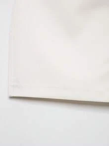 CAREE 女款春夏季蕾絲飾邊不對稱裙褲，高腰前包覆式休閒迷你裙褲 - 白色 - 查看 5