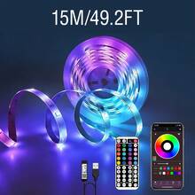 3.28ft-98.4ft RGB LED Light Strip, APP Control, Dimmable Music Sync Lighting, Suitable For Bedroom, Living Room, TV Backlight And Cozy Room Decoration - 3535RGB - 查看 16