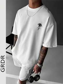 T-shirt da uomo casual a maniche corte con scollo rotondo - stile1 - Visualizzare 1