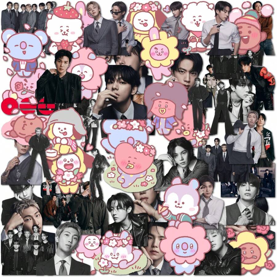 70pcs/64pcs Stickers, ARIRANG Fans Merch Goods, ARIRANG Stickers, JHOPE, V Stickers, Laptop, Phone, Luggage, Cup Decorative Stickers, Car Stickers, Scrapbooking DIY Stickers, Exquisite Decorations, Birthday Gift, Aesthetic - Multicolor - View 1