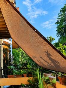1pc UV Protection Shade Net With Eyelets, 7 Sizes Available, Durable & Tear-Resistant, Easy To Install On Balcony, Patio And Swimming Pool, Provides Excellent Shade, Shelter And Privacy Protection - Multicolor - View 2