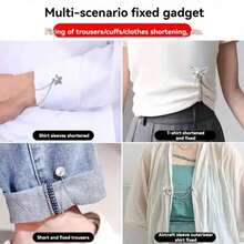Klip Sabuk dan Klip Lengan yang Dapat Diatur, Dapat Dilepas, Cocok untuk Celana dan Kaos. Dilengkapi dengan pengait rantai, memungkinkan Anda untuk memendekkan bagian kaki celana tanpa menjahit. Klip multifungsi yang kokoh ini merupakan aksesori modis untuk wanita. - Simpul pita - View 6