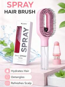 WANMEI Conjunto de Escova de Cabelo Spray 2 em 1, Escova de Cabelo Desembaraçante Spray Recarregável, Pente de Cabelo Spray Hidratante para Estilização, Pente Aplicador de Óleo Nutritivo para Raiz do Couro Cabeludo, Kit de Estilização de Cabelo com Cuidados do Couro Cabeludo Sem Sujeira, Escova de Cabelo Tudo em Um com Spray e Tratamento do Couro Cabeludo para Todos os Tipos de Cabelo - Multicolorido - Visão 2