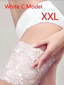 1 Pair Elastic Lace Trim Anti-Chafing Thigh Bands,Non-Slip Silicone Sock Covers, , Invisible Friction-Resistant Stockings,For Inner Thighs To Prevent Chafing And Friction Home - Multicolor - View 3