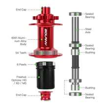 BOALNY BOLANY 120 Click MTB Boost Hub 4 Bearing 32 Holes HG Lightweight Disc Brake Compatible Bicycle Hubs Noisy Bicycle Cube - Multicolor - View 4
