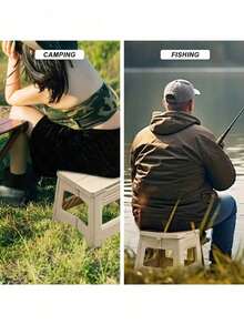 1pc Foldable Stool - Lightweight & Sturdy Plastic Adjustable Step Stool With Non-Slip Base, Suitable For Kitchen, Bathroom, Bedroom, Outdoor, Fishing, Camping, Balcony, Garage, Emergency Guest Seating, Pet Grooming - Multicolor - View 10
