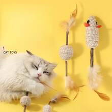 Juguetes para gatos de entrega aleatoria que incluyen ratón de cuerda de sisal, juguetes de plumas, proporcionan felicidad y alivian el aburrimiento de los gatos, regalos aleatorios incluidos - Ver 2
