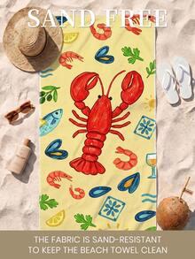 1pc Beach Towel, Beach Essential, Vacation & Bathroom Decor, Super Absorbent, Suitable For Bathroom, Swimming, Fitness, Yoga, Soft Microfiber, Lightweight & Portable, Windproof, Sun Protection, Sand-Resistant, Summer Travel - Multicolor - View 5