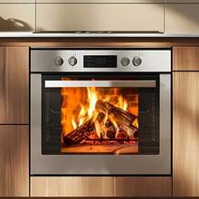 1pc Creative Realistic Flame Oven Wall Sticker, Home Personalized Decoration, Self-Adhesive Removable PVC Material, Suitable For Living Room, Kitchen, Oven And Other Background Decoration Stickers, 2D Flat - A - View 3