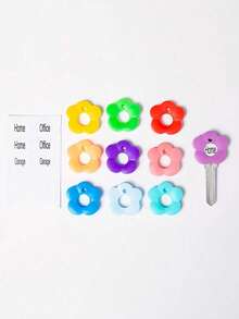 Teclas de Flores Coloridas (Con Etiquetas) – Cubiertas de Teclas Duraderas y Codificadas por Color, Adecuadas para Teclados de Hogar/Oficina; Cubiertas de Teclas de Tacto Suave con Etiquetas de Identificación, Convenientes para la Identificación Rápida de Teclas; Organizador de Llavero Elegante y Fácil de Instalar - Multicolor - Ver 7