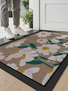 DAJIANG 1pc Outdoor Door Mat 3D Flower Welcome Rug, Long Strip Area Rug With TPR Non-Slip Backing, Suitable For Bathroom, Indoor, Hallway, Bedroom, Living Room, Bedside, Machine Washable Easy Clean Entryway Mat, Pet-Friendly Decor - Multicolor - View 9