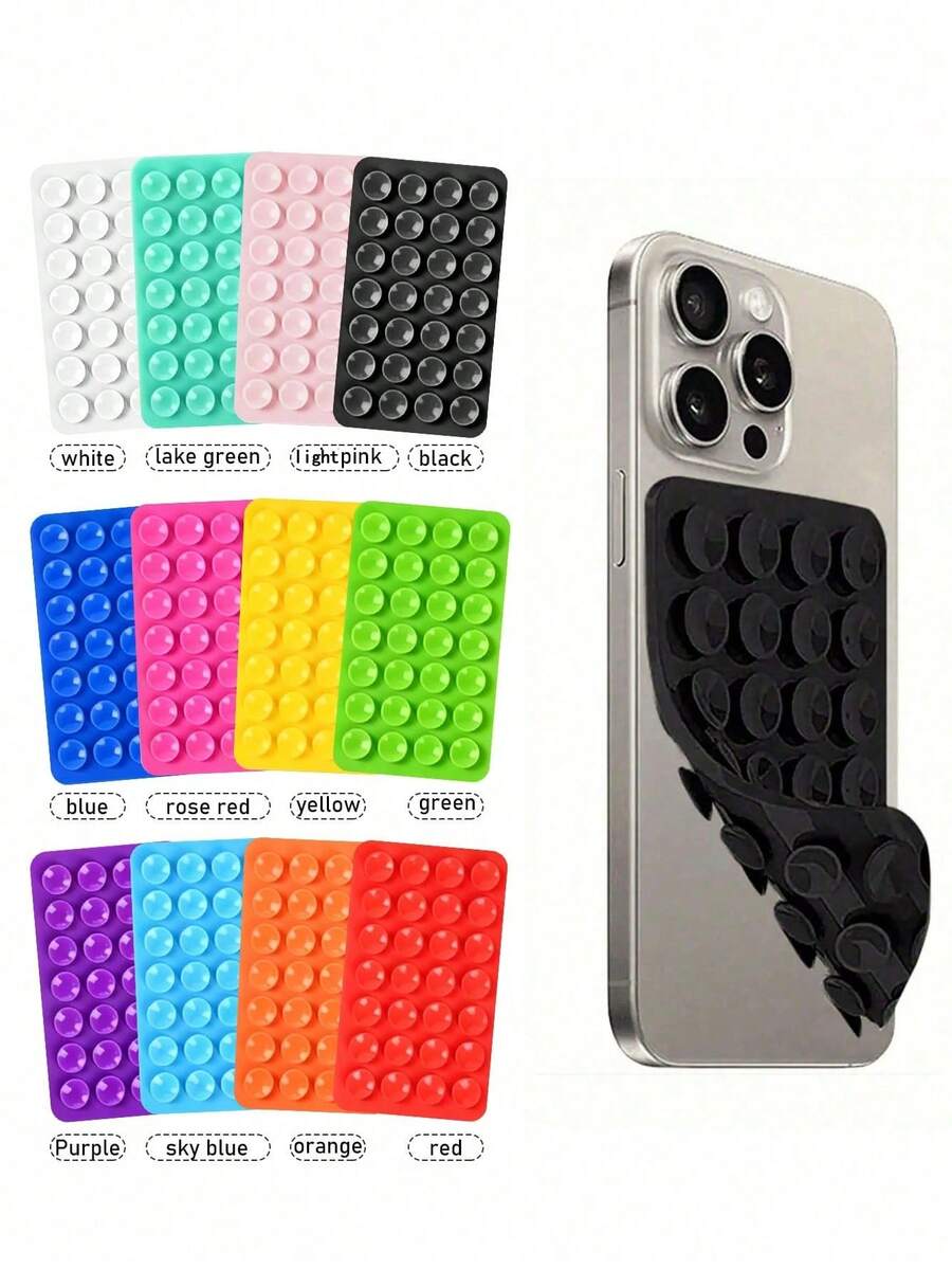 1pc Silicone Suction Cup Phone Case Stand Double-Sided, Silicone Octopus Cup Companion Adhesive Grip Stand, Hands-Free Phone Accessory, Strong Grip Stand Suitable For Selfies And Videos (24grain) - Multicolor - View 1