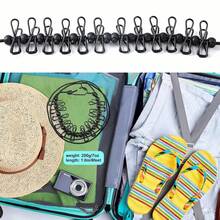 1 Pack Retractable Elastic Clothesline With 12 Clothespins, Windproof Portable Laundry Drying Line, Black Heavy Duty Travel Accessory For Hotel, Vacation, Balcony, Backyard, Camping & RV Outdoor Use - Black - View 4