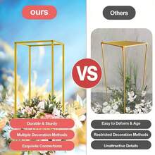 10Pcs 23.6'' Tall Gold Metal Flower Stand For Wedding Table Centerpieces Decor - 10*Flower Stands - View 9