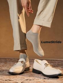 Calcetines de tripulación para hombre | Negocios & Uso diario | Calcetines de vestir versátiles | Algodón cómodo | Estilo combinable - Gris Claro - Ver 3
