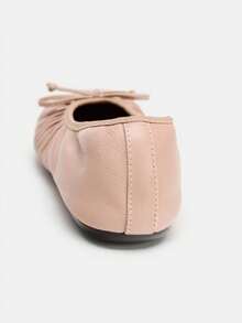 Women's Flat Split Toe Mary Jane Ballet Shoes With Bow, Low Vamp, Commuter Shoes, Autumn - Pink - View 5
